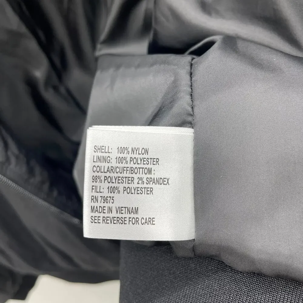 Michael Kors Bomber Jacket Womens‎ Large Black Black Nylon Full Zip Coat